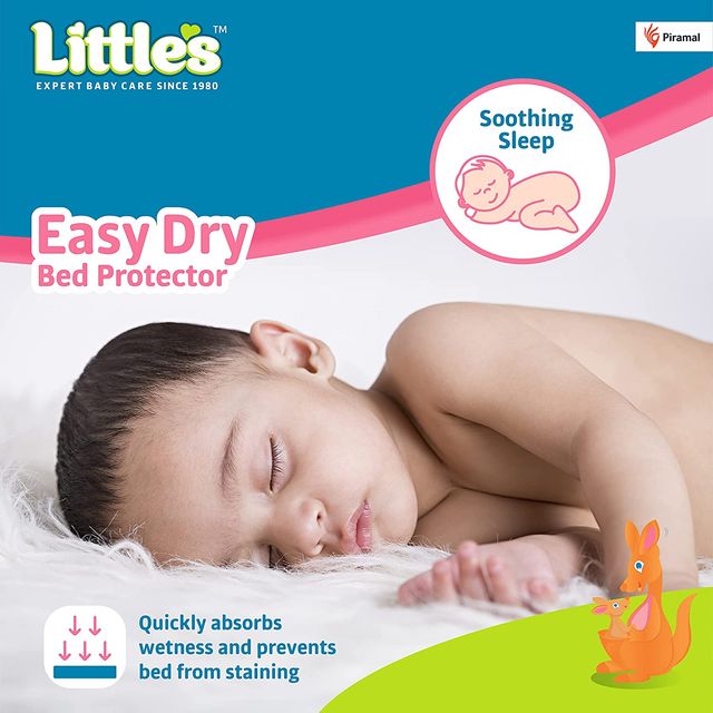 Littles Expert Baby Care Easy Dry Bed Protector For Kids | Blue | 0 - 3 years