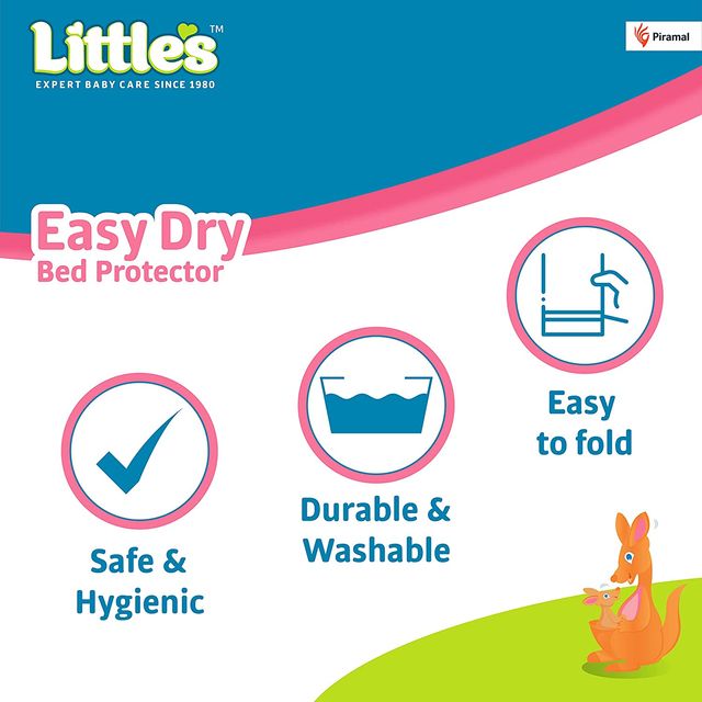 Littles Expert Baby Care Easy Dry Bed Protector For Kids | Blue | 0 - 3 years