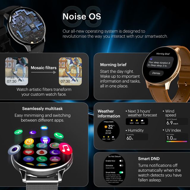 Noise  Vortex Plus Smartwatch with Bluetooth Calling | 1.46" Display - Black Link