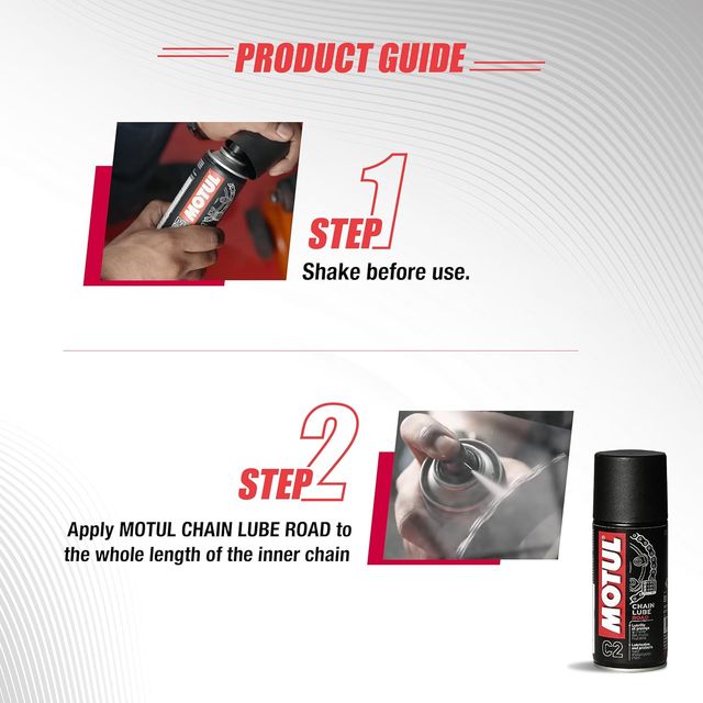 Motul Combo of C2 Chain Lube | 150 ml) and C1 Chain Clean for All Bikes | 150 ml