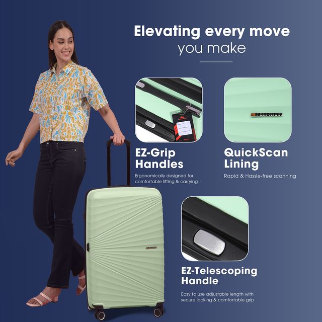 Move-Meant Travel Crew Large Suitcase Green - Buy at ₹2189 Online
