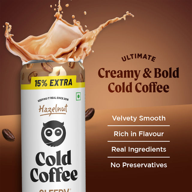 Sleepy Owl Cold Coffee Can - Hazelnut 200 ml Combo