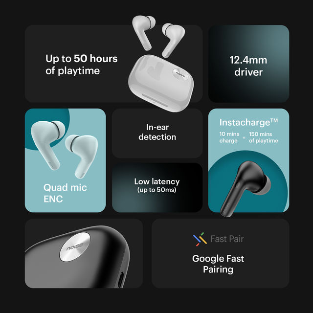 Noise Air Buds 6 Truly Wireless Bluetooth Earbuds - Sage Blue