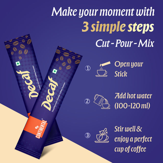 Continental Decaf | Decaffeinated Coffee Powder | Instant Coffee | Sachet