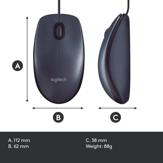 Logitech B100 Wired Usb Mouse