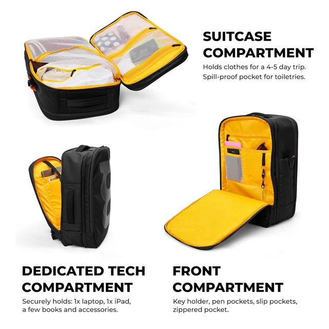 Mokobara Unisex Solid Polyester 45 L Sturdy Handle Travel Backpack | Crypto