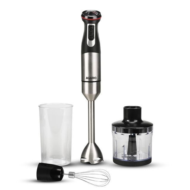 Agaro Grand 1000 Watts Hand Blender With Chopper Jar & Whisker Speed Modes & Speed Regulator Blades