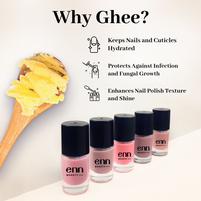 Enn Beauty Extra Shine Nail Paint Kit With Free Nail Paint Remover 30 Wipes - Perfect Nudes