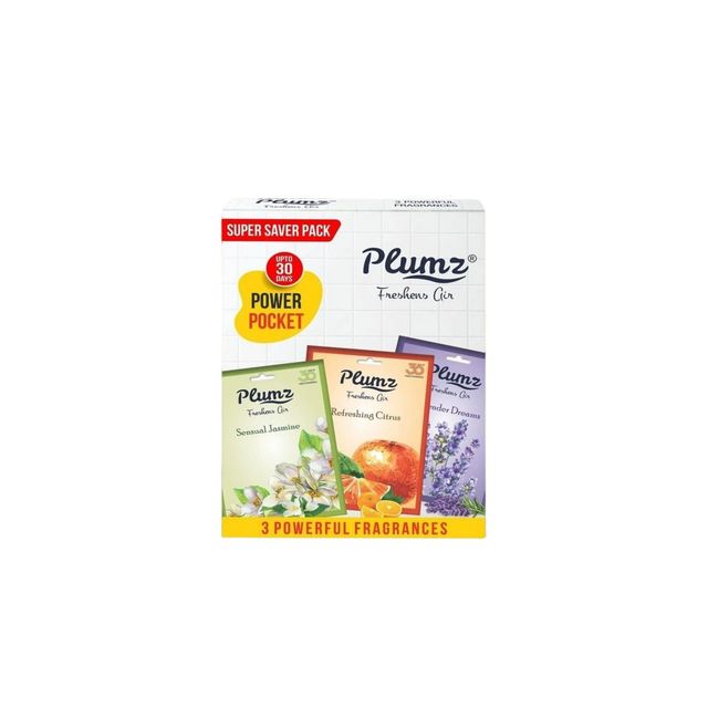 Plumz Air Freshner Zipper Pocket- Assorted Pack of 3 (30gms)