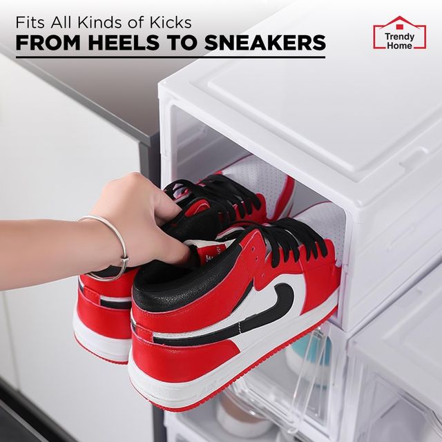 Senego Shoe Organiser | Shoe Rack | Sneaker Box | 3 Layer | Foldable - White