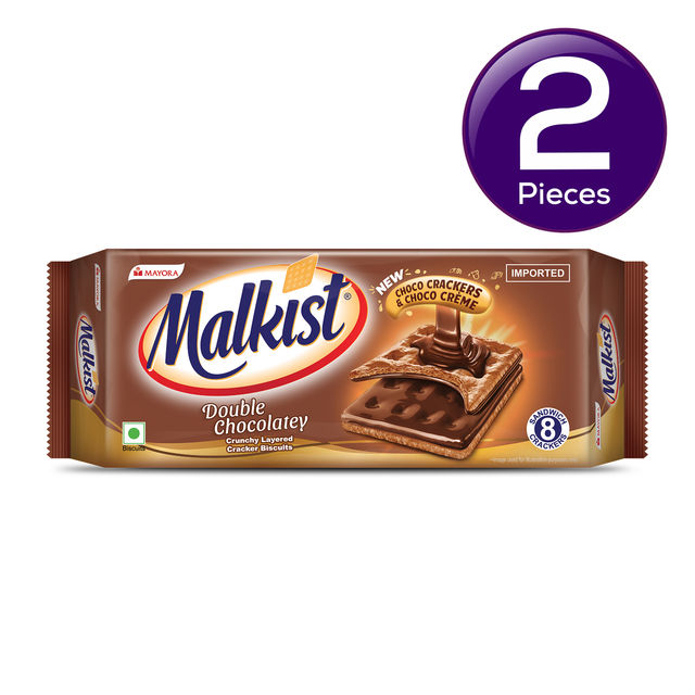 Malkist Double Chocolatey Crunchy Layered Crackers 144 g Combo
