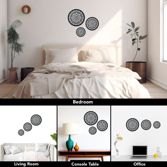 Ekhasa Mandala Mirror Wall Decor For Home | Mirrors Set For Wall | Foyer Decoration For Entrance