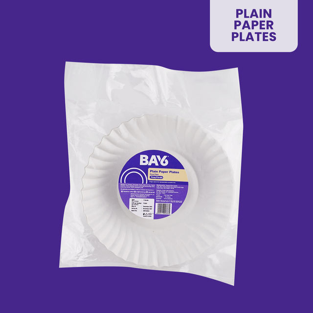 BAY6 Plain Paper Plate - 7 Inch - Pack of 50