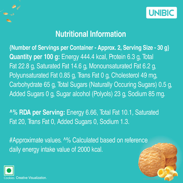 Unibic Sugar Free Butter Cookies | 0% Maida | Low GI
