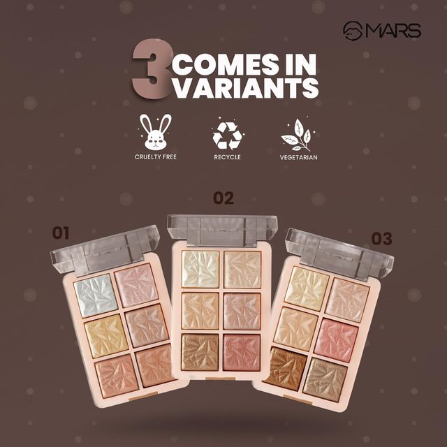 MARS Glowzilla 6 Colour Highlighter Palette (Shade-01)