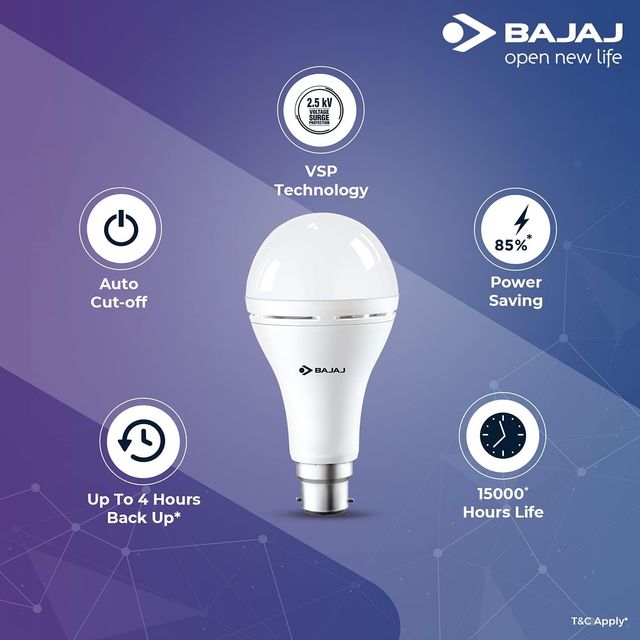 Bajaj iLED Inverter Lamp 8.5W Cdl B22