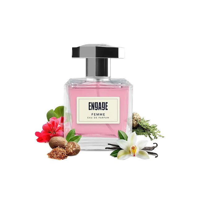 Sterling Sitting Teddy Brown 7 Inch(1pc) & Engage Femme Eau De Parfum For Women, Citrus And Floral Fragrance Scent(100ml) Combo