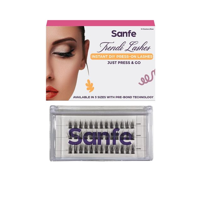 Sanfe Instant Diy Press On Lashes False Eyelashes Clusters, 3 Sizes No Glue Needed Pack Of 39