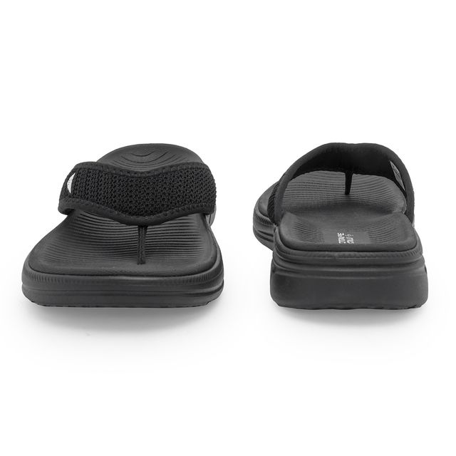 Red Tape Casual Flip-Flops for Men | Refined Round-Toe Shape | Relaxing Slip-On Support | Black | 9