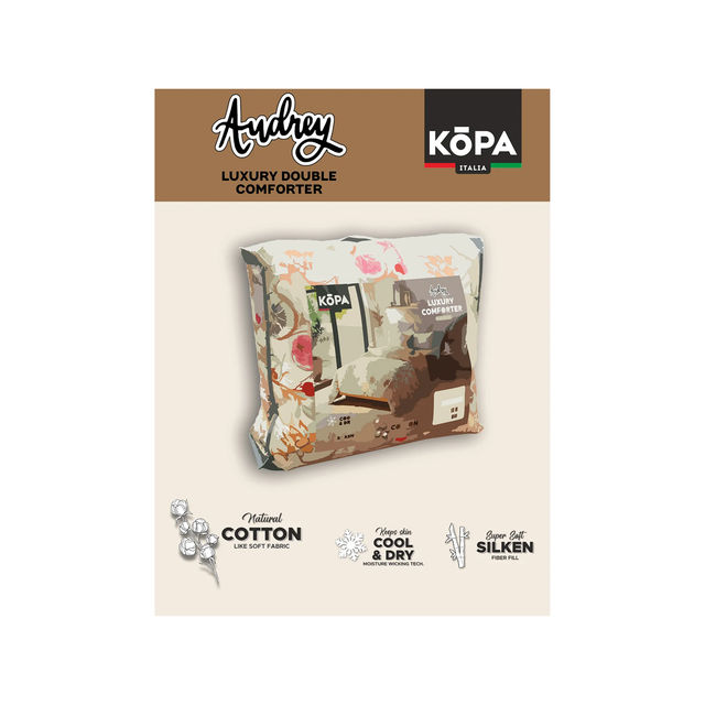 Kopa Super Soft Microfiber Double Comforter for All Weather | Double Size- Geometric | Blue, White