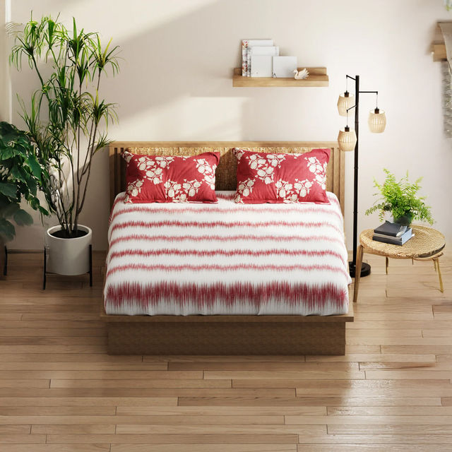 Kopa Extra Smooth Micro Double Bedsheet With 2 Pillow Covers | Set of 3 | Blush, Burgundy