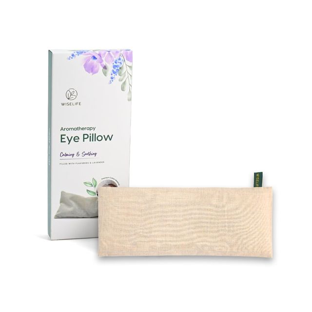 Wiselife Unisex Solid Cotton Linen Blend Eye Mask | Beige
