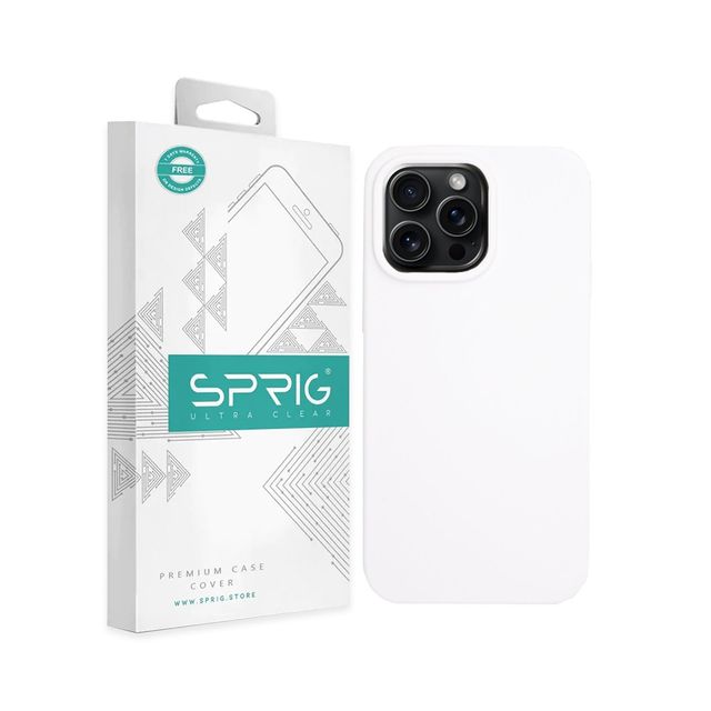 Sprig Magsafe Designer Back Cover for Apple Iphone 15 Pro Max Liquid Silicone Shock Proof | White