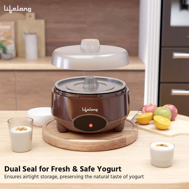 Lifelong Yogurt & Curd Maker for Home|Automatic Curd Maker with Auto Temperature Regulation(1 Lit)