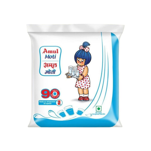 Amul Moti - Homogenised Toned Milk (Pouch 90 Days Shelf Life)(1pc) & Onion(1pc) Combo