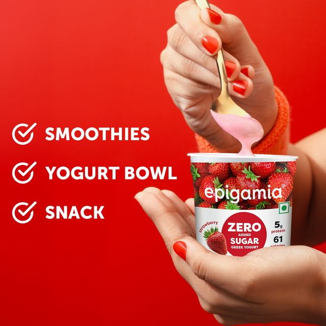 Epigamia No Added Sugar Strawberry Yogurt