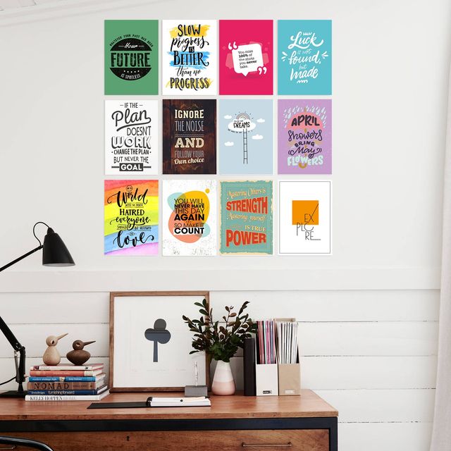 Paper Plane Design Motivational Wall Posters | Set of 12 | (29 cm x 21 cm) D34