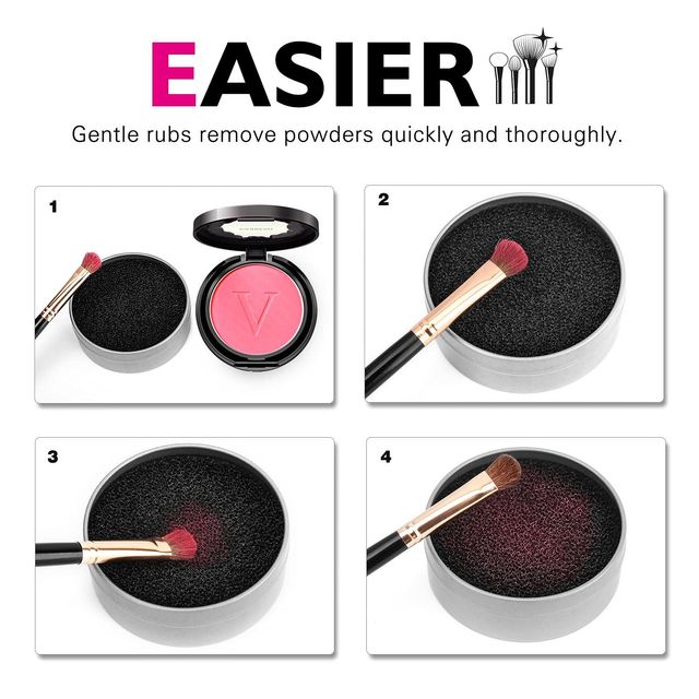 Bronson Professional Makeup Brush Cleaner Sponge Tin Quick cleaning with Powder Colour Removal