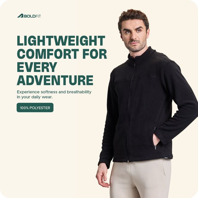 Boldfit Men's Hoodie Full Zipper Jacket Fleece Thermal Insulation