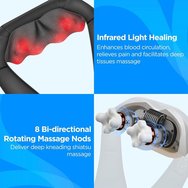 Dr Physio (Usa) Electric Heat Shiatsu Massager Machine For Cervical Neck Shoulder &Back Pain Relief