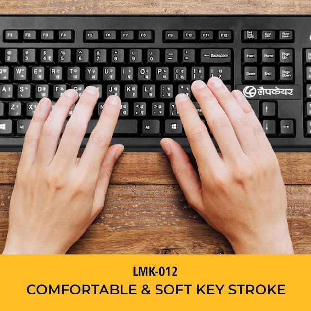 Lapcare Lmk-012 Usb Keyboard 10M Keystrokes 104Keys Membrane Switch With Rupee Key