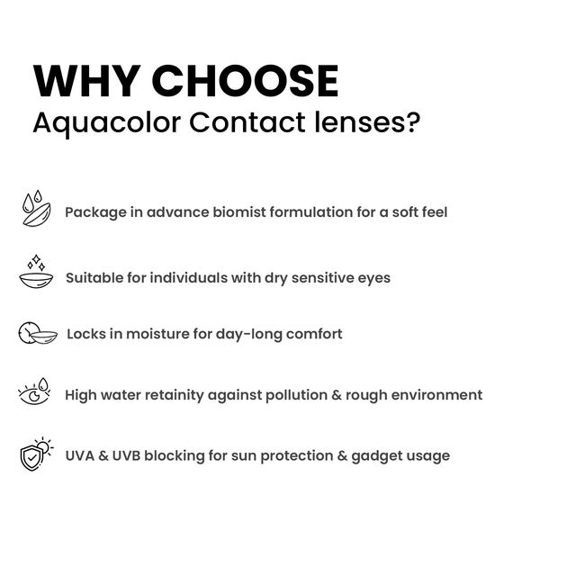 Aquacolor Monthly Disposable Premium Envy Green Color Contact Lens (2 Lens Pack/Box) and 0 Power