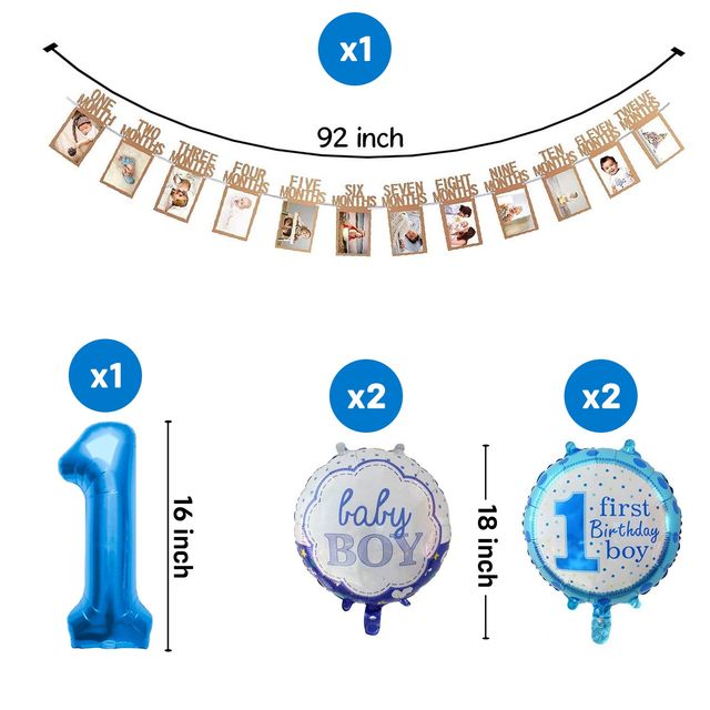Party Propz Birthday Decoration Items For 1St Birthday - Pack Of 6