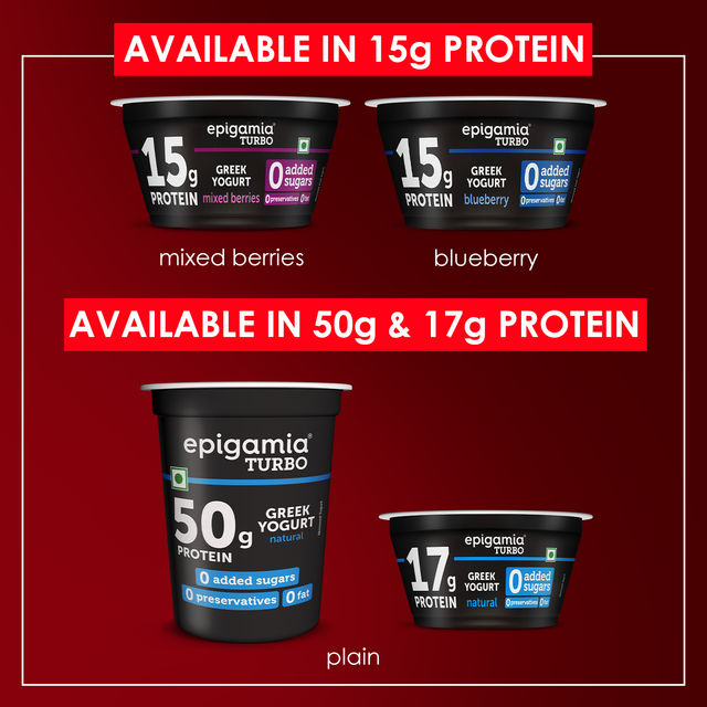 Epigamia Turbo 12 g Protein Yogurt | Strawberry 140 g Combo