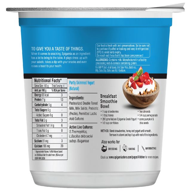 Epigamia Greek Yogurt- Natural 400 g Combo