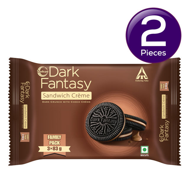 Sunfeast Dark Fantasy Crème | Made With Real Chocolate 249 g Combo