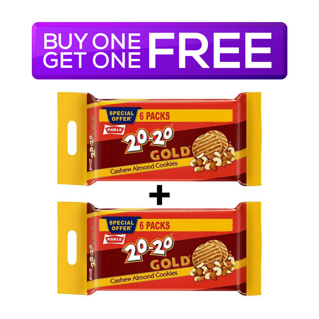 Parle 20-20 Gold Cashew Cookies 604.8 g Combo