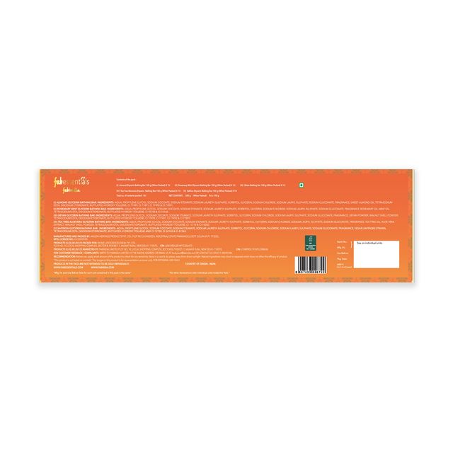 Fabessentials Botanical Assorted Bathing Bars Gift Set |Almond Glycerin Bathing Bar | Pack Of 5