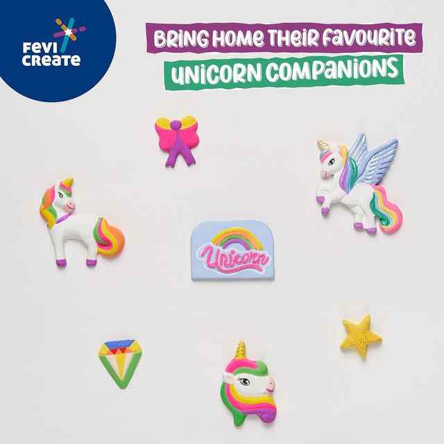 Fevicreate Mould & Paint Universe of Unicorn Kit for Kids| Badges & Fridge Magnets