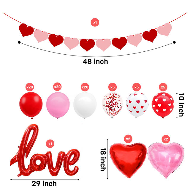 Party Propz Happy Valentine's Day Combo Pack of 81