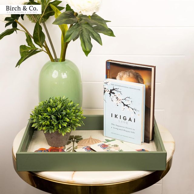 Birch & Co. Serving Tray - Royal Gaja With Four Free Matching Coasters