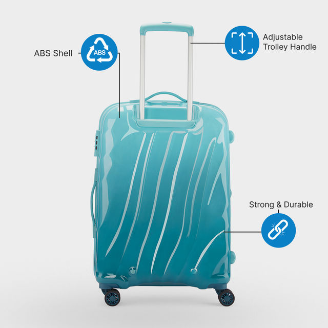 Skybags Unisex Solid ABS 55 L Telescopic Trolley Bag | Blue - S