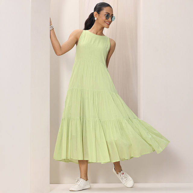 Libas Women's Solid Cotton Fit and Flare One Piece Dress - Buy at 992  Online | Instant Delivery - Zepto