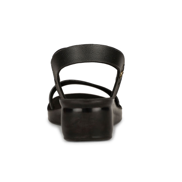 Bata Wedge Black Sandal For Women - 5