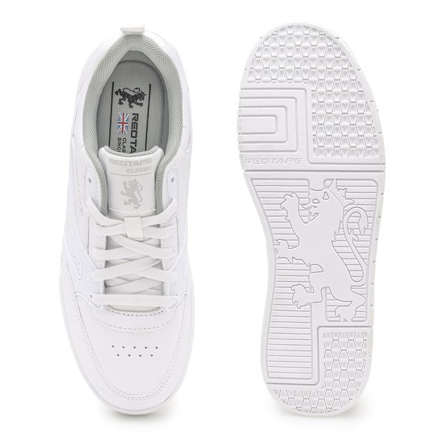 Red Tape Casual Sneaker Shoes For Men | Impact-Resistant Comfort | White | Size 10