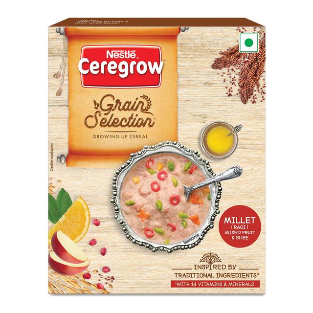 Nestle Ceregrow Grain Selection Growing Up Cereal - Ragi Mixed Fruit and Ghee